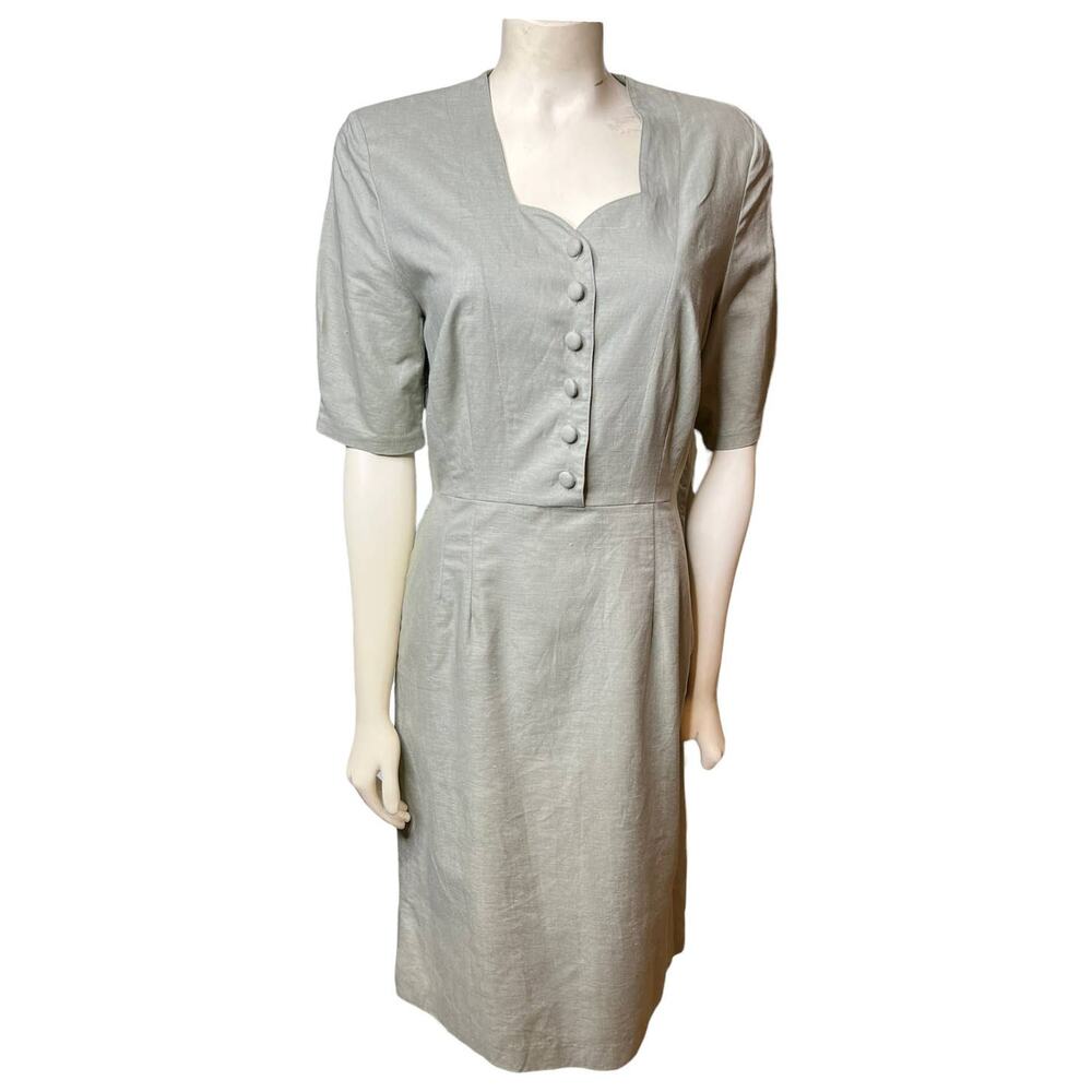 Vintage Laura Ashley Green Button Dress